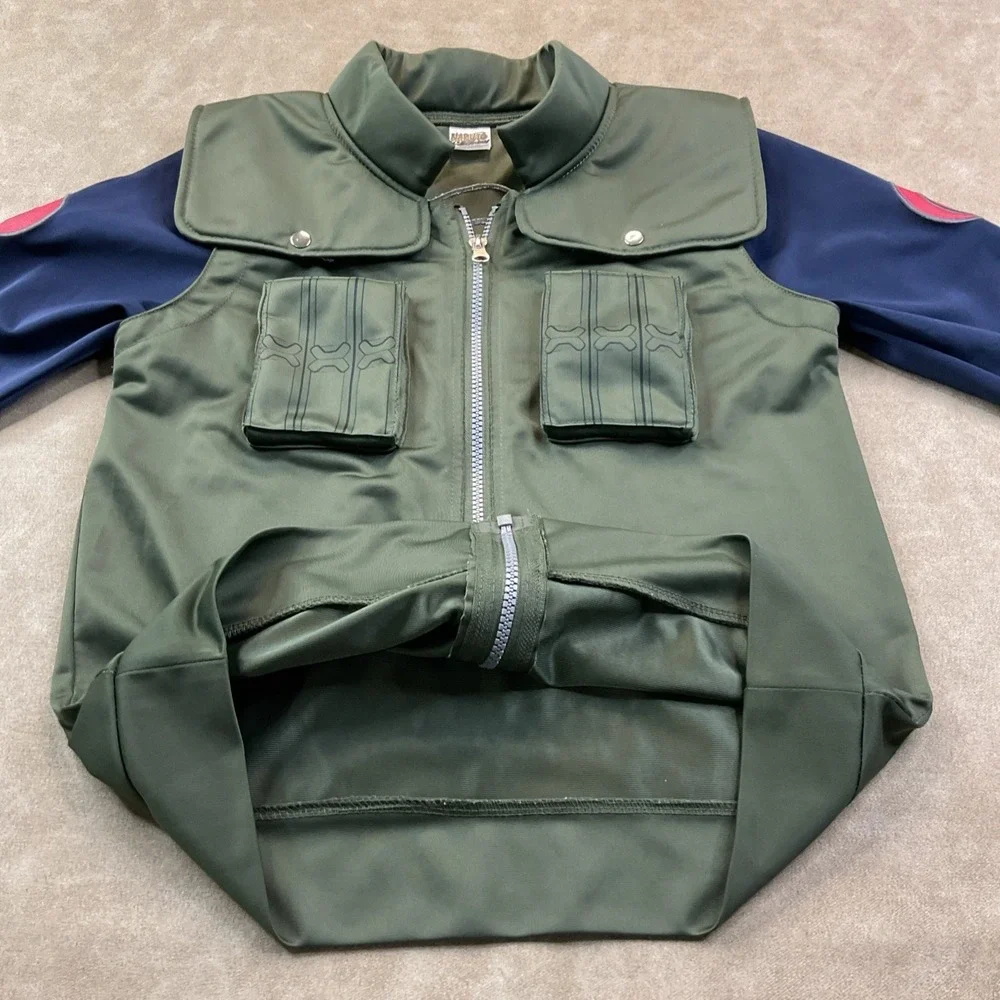 Naruto Shippuden Track Jacket Boys Sz L Anime Cosplay Zip Up Green Y2K Spirit